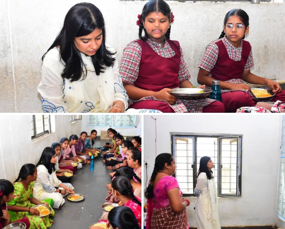 విద్యార్థులతో కలిసి.. అల్పాహారం తిన్న జిల్లా కలెక్టర్ గరిమ అగ్రవాల్