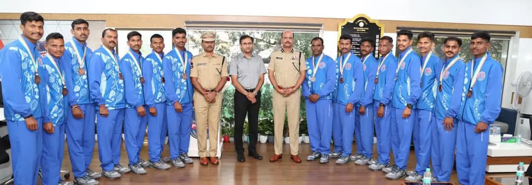 జాతీయ క్రీడల్లో తెలంగాణ పోలీసుల ప్రతిభ : విజేతలను అభినందించిన డిజిపి