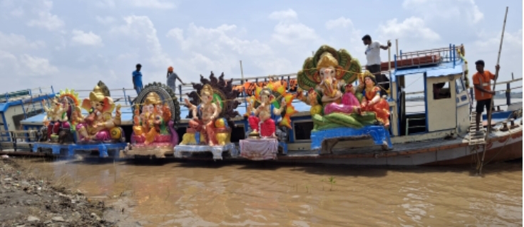 భద్రాచలం వద్ద గోదావరి నదిలో గణేష్ నిమజ్జనోత్సవానికి పకడ్బందీ చర్యలు