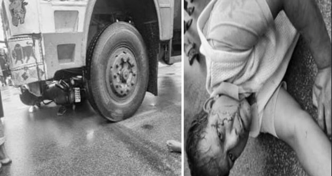 ట్యాంకర్ ఢీకొని తండ్రి, కూతుళ్ళ దుర్మరణం